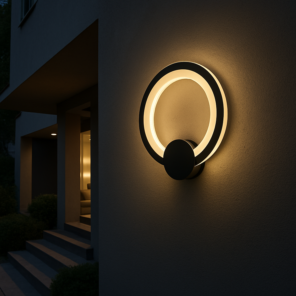 Wall-mounted LED wall light for indoor and covered outdoor use