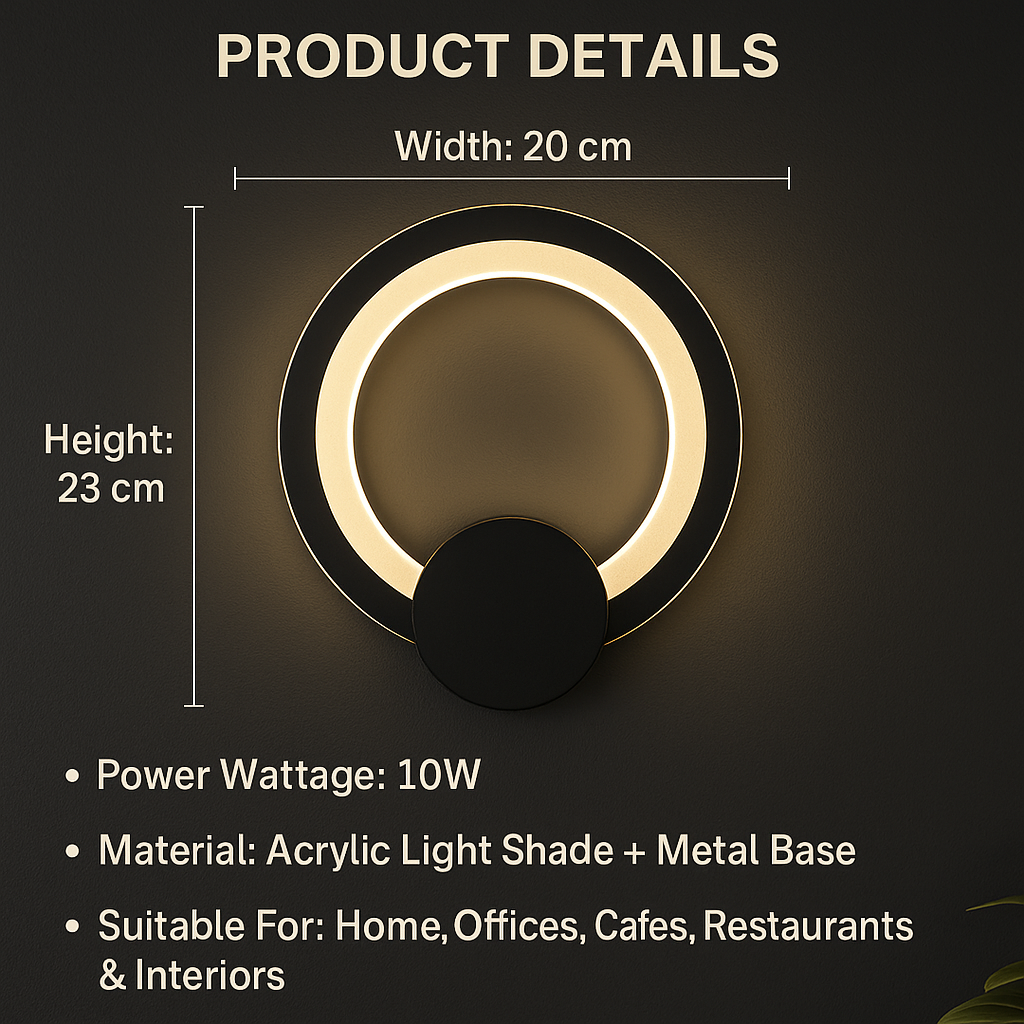 Designer LED wall light with minimalist circular shape by Northadore